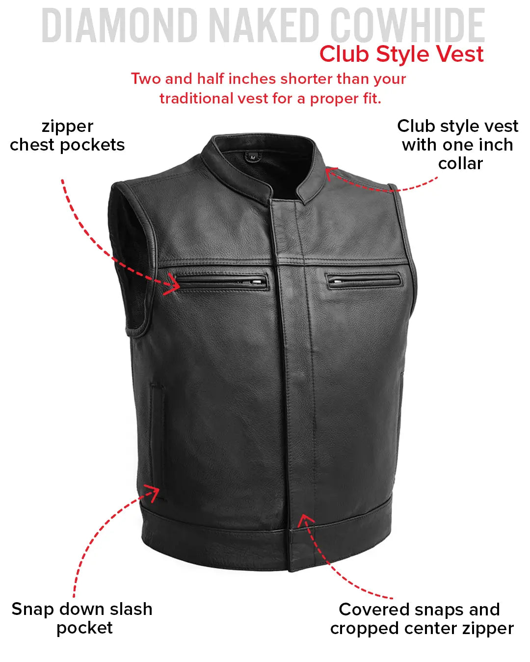 Lowrider Men's Motorcycle Leather Vest