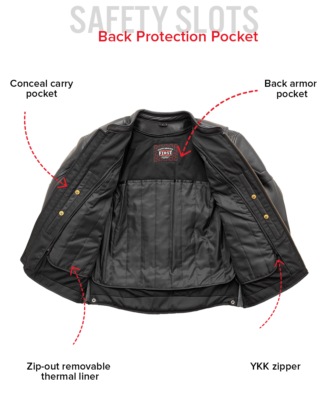 Chaos - Men's Leather Motorcycle Jacket