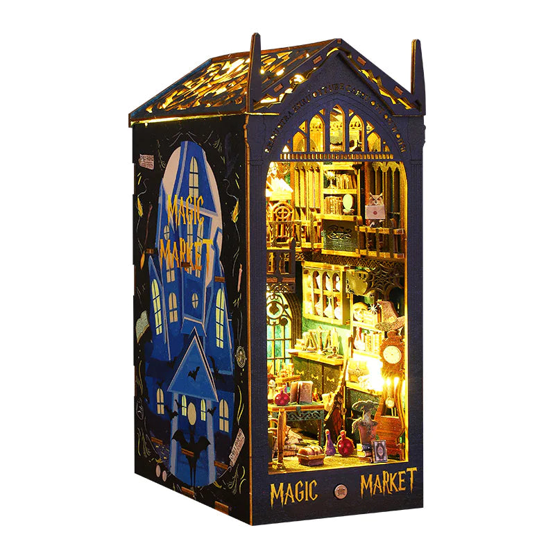 Handgefertigter 3D-Cottage-Buchständer