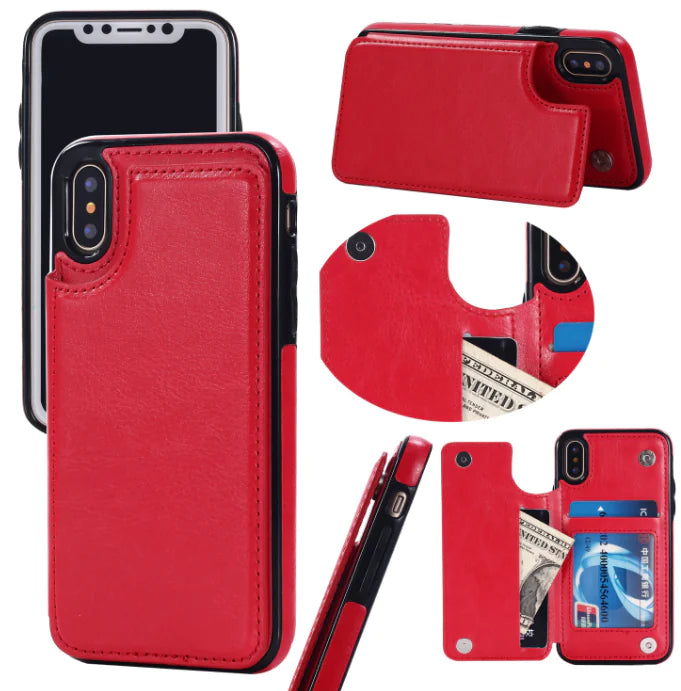 Card Holder Flip Phone Case for iPhone 8 & Samsung S8+