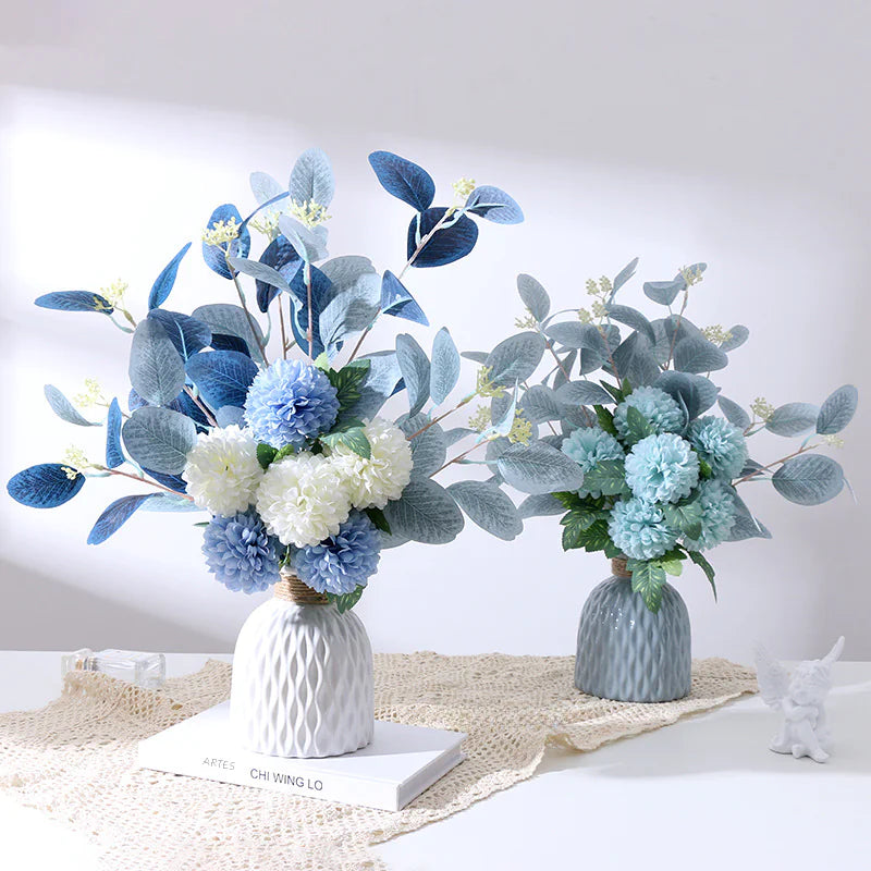 Artificial Eucalyptus Ball and Daisy Bouquet Decor