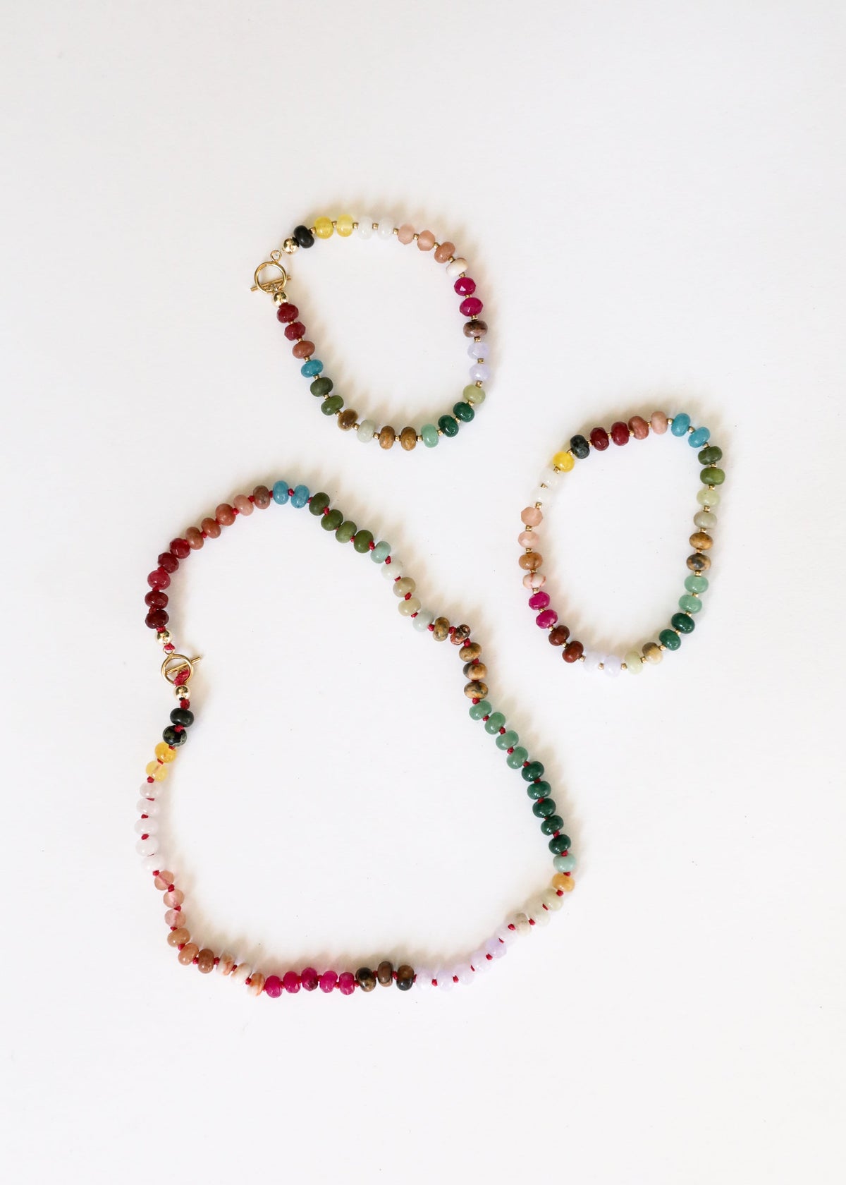 Natural Gemstone Bracelet + 14k Gold Filled Toggle : Sedona