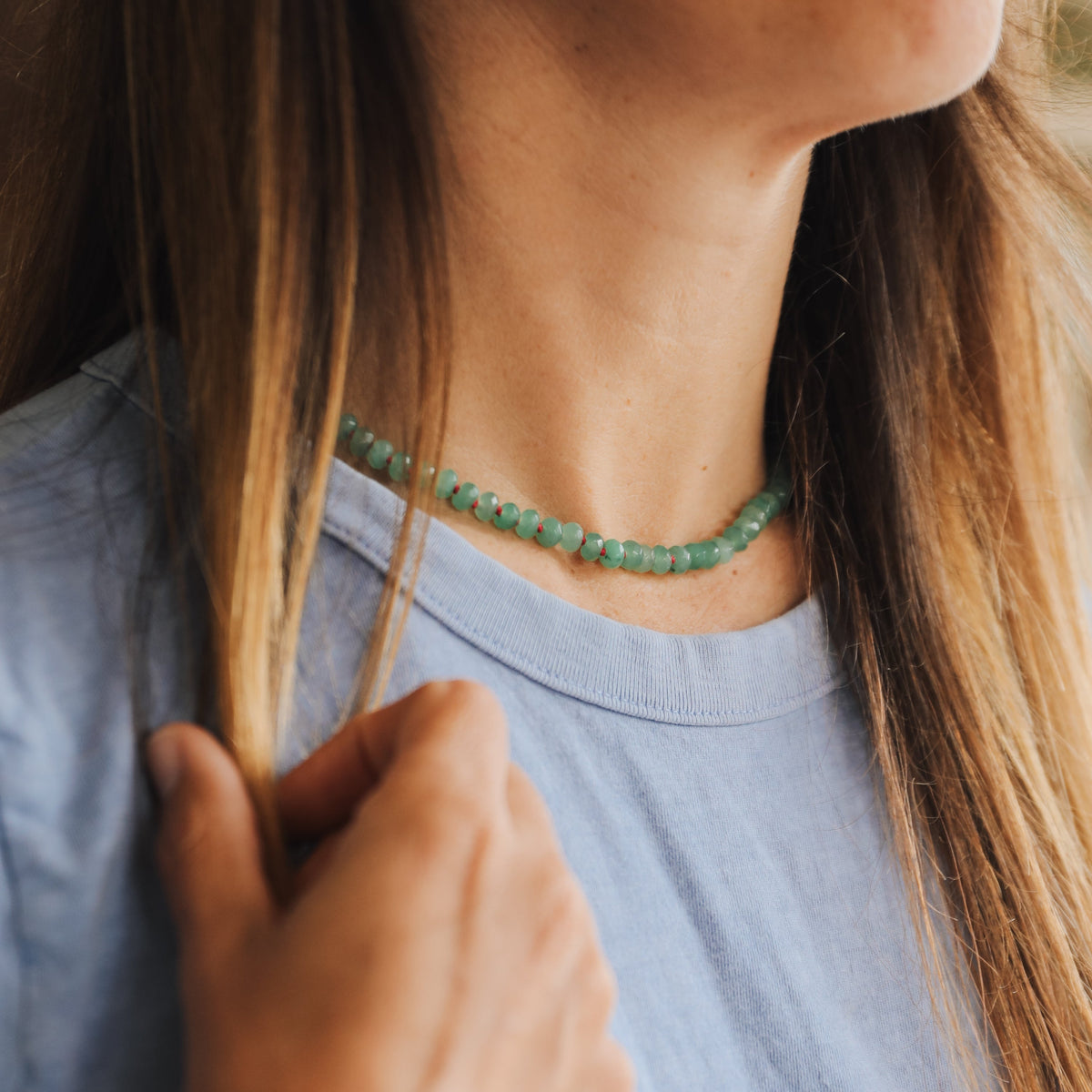 Natural Aventurine + 14k Gold Filled Toggle || Gemstone Necklace