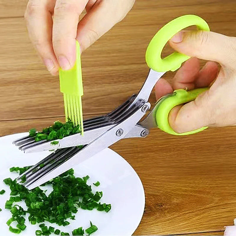 Herb Scissors Set with 5 Blades and Cover