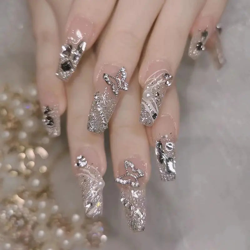 Handmade Removable Butterfly Nail Art Tips