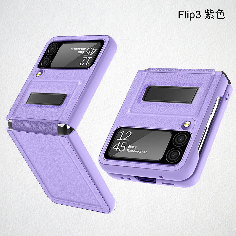 Samsung Galaxy Z Flip 3 Leather Texture Case with Stand