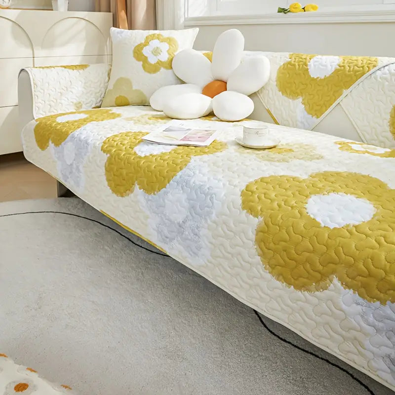 Pastoral Flower Pattern Non-slip Sofa Cushion (1pc)
