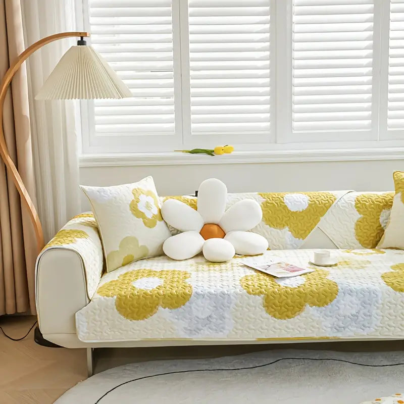 Pastoral Flower Pattern Non-slip Sofa Cushion (1pc)