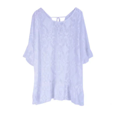 Lace Embroidered Beach Dress and Bikini Cover-Up - Lingerie
