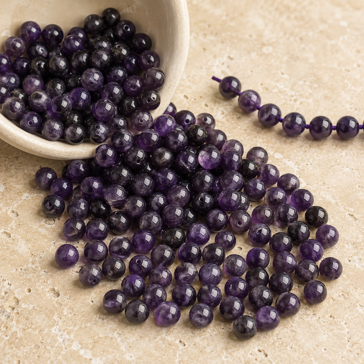 Amethyst Beads, Natural Round Crystal Beads 4mm to 14mm