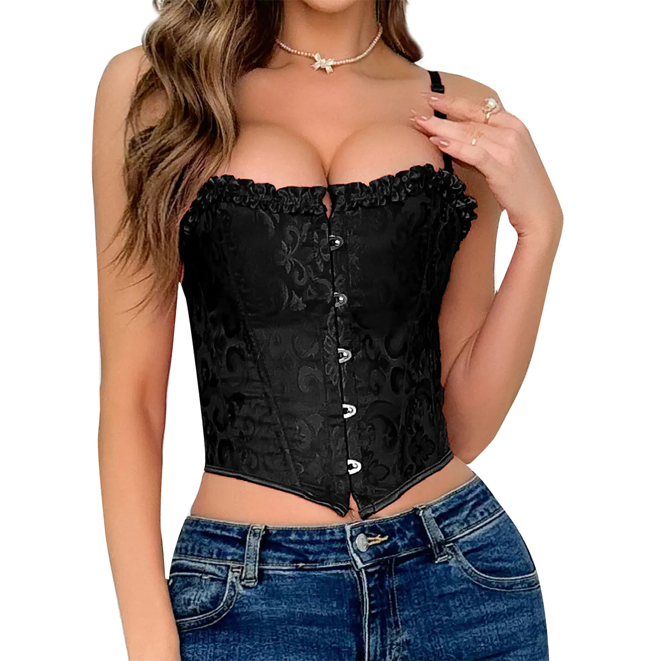 Lace Trimmed Bodysuit with Underwire and Shaping Design - Lingerie
