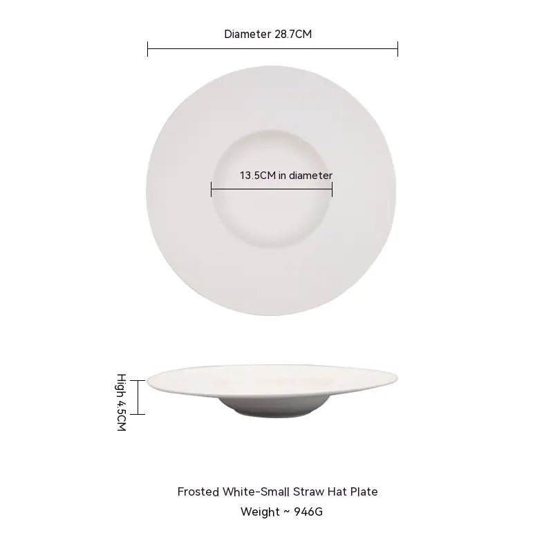 Creative Wide-brimmed Frosted Ceramic Plate