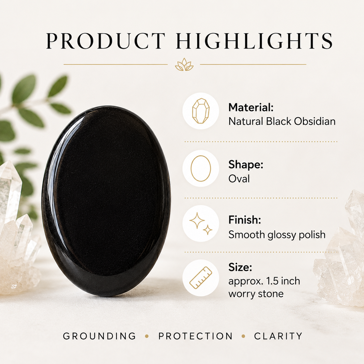 Black Obsidian Pocket Stones.