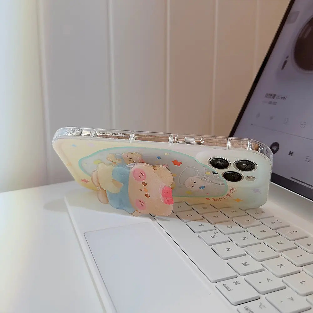 Transparent Cute Fairy Tale iPhone Case with Stand