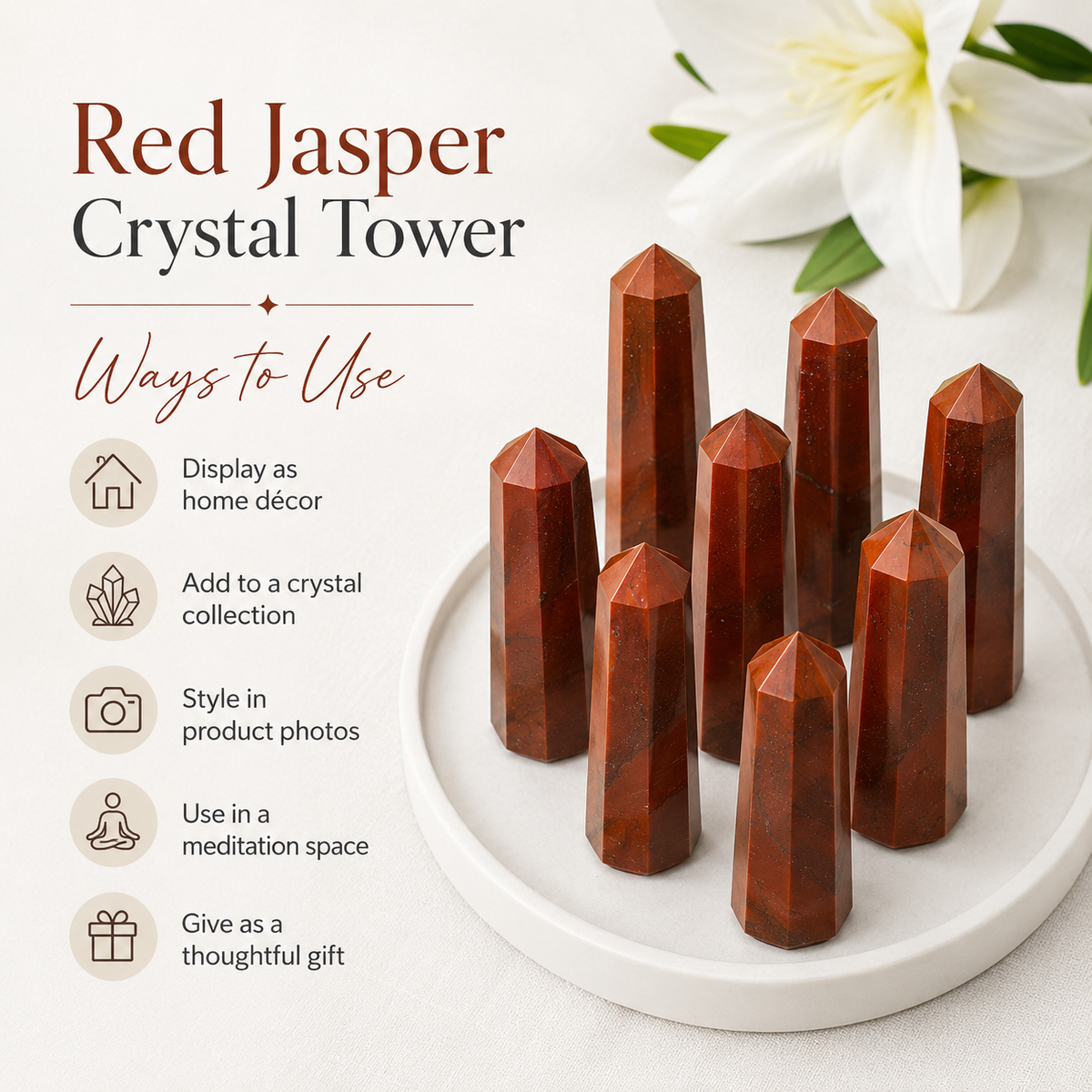 Red Jasper Tower USA (Tranquility and Sense of Grounding)