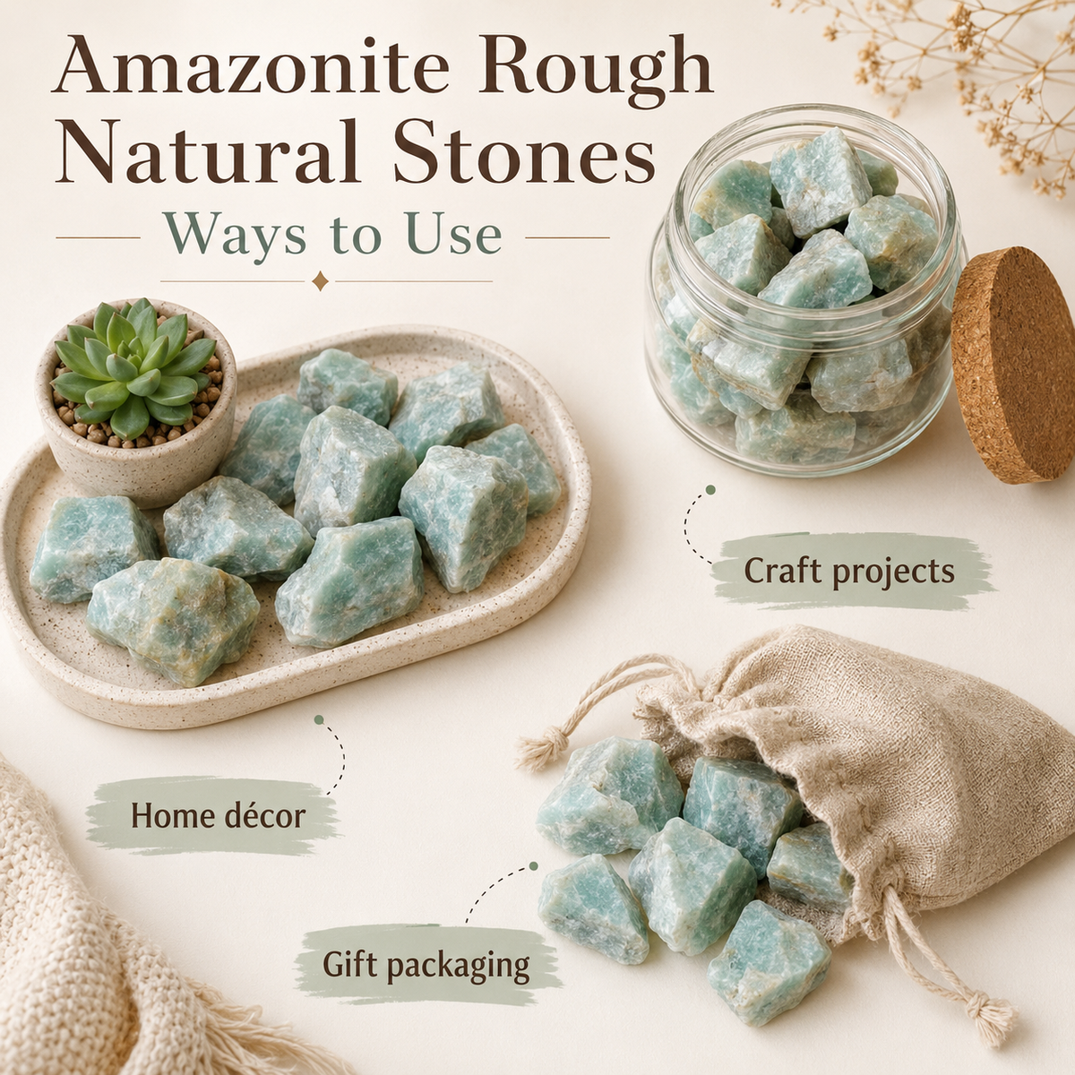 Raw Amazonite Rough Rocks (Luck and Success)