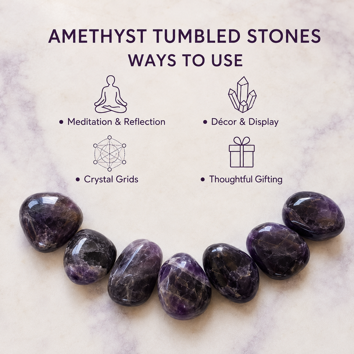 Amethyst Tumbled Crystals (Trust and Grace)