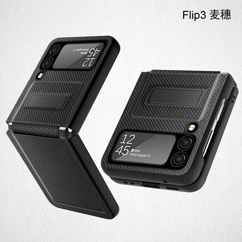Samsung Galaxy Z Flip 3 Leather Texture Case with Stand