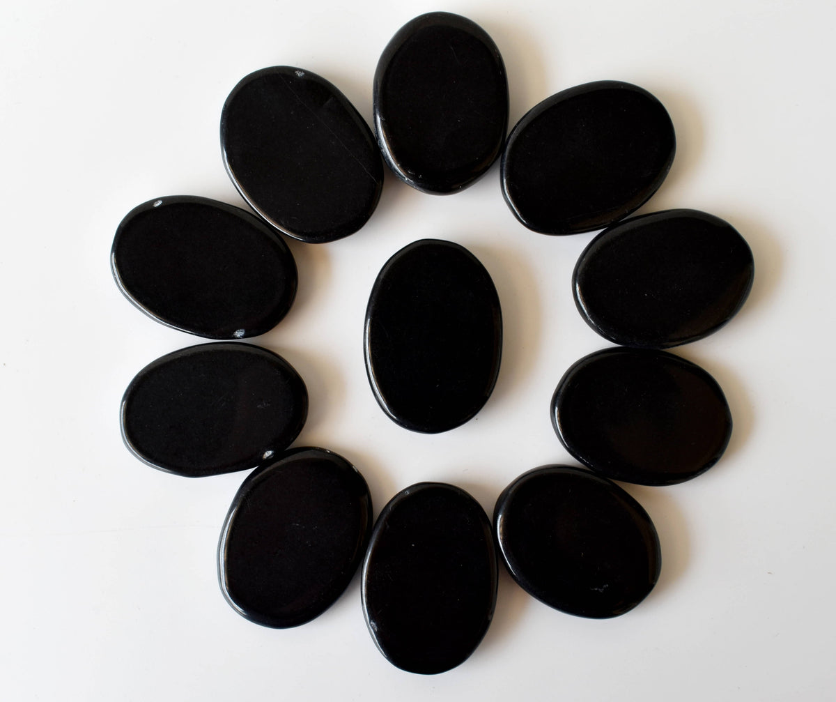 Black Tourmaline Worry Stones (Meditation and Self-Acceptance)