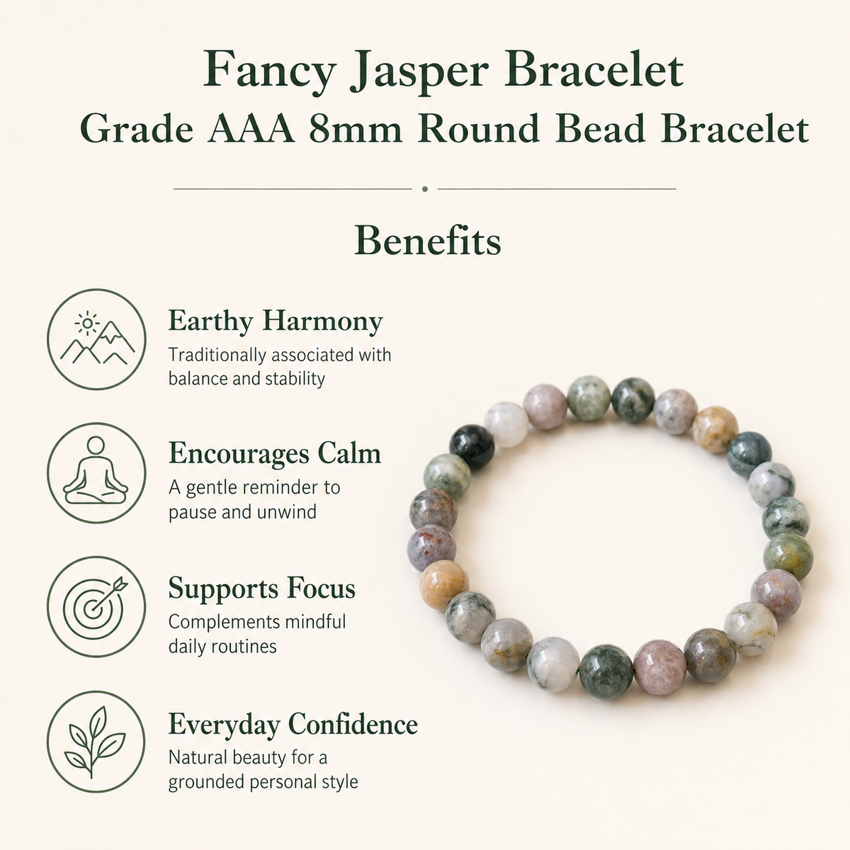 Fancy Jasper Bracelet (Confidence and Strength)