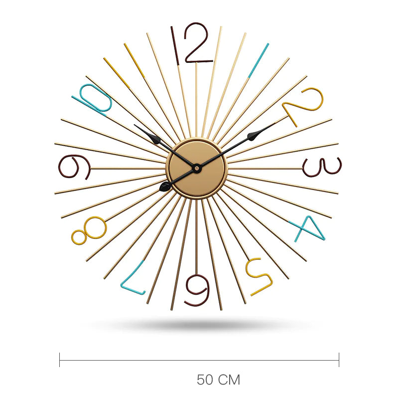 Silent Metal Wall Clock - Creative Iron Art Design