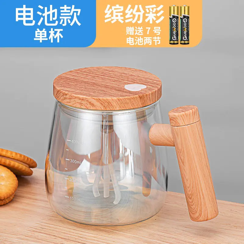 Japanese Automatic Stirring Glass Mug for Coffee & More