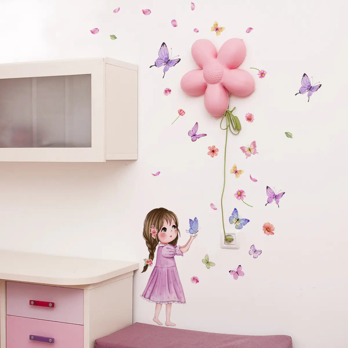Girls Butterfly Wall Stickers for Kids' Bedroom Decor