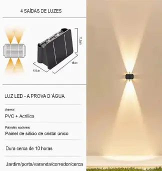 Modern Solar LED Wall Light for Outdoor Spaces (One Unit)