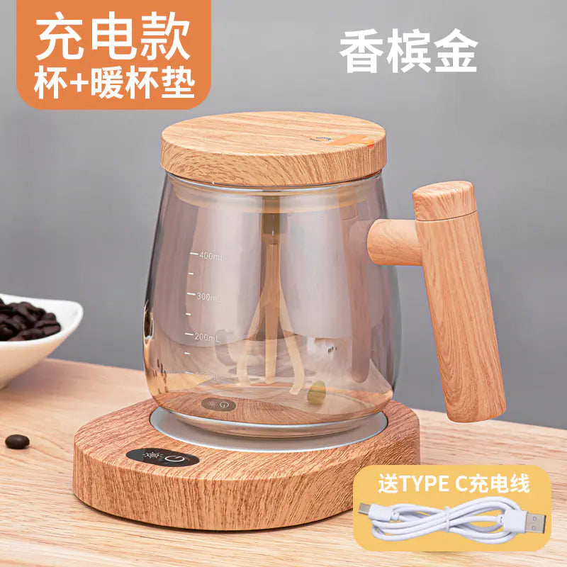 Japanese Automatic Stirring Glass Mug for Coffee & More