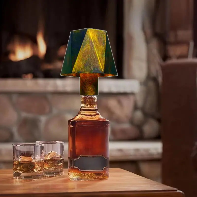 Creative Octagonal Bottle Table Lamp for Bars and Restaurants
