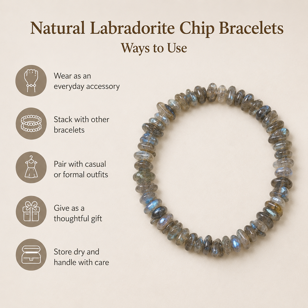Labradorite Chip Bracelet (Expanded Awareness and Transformation )