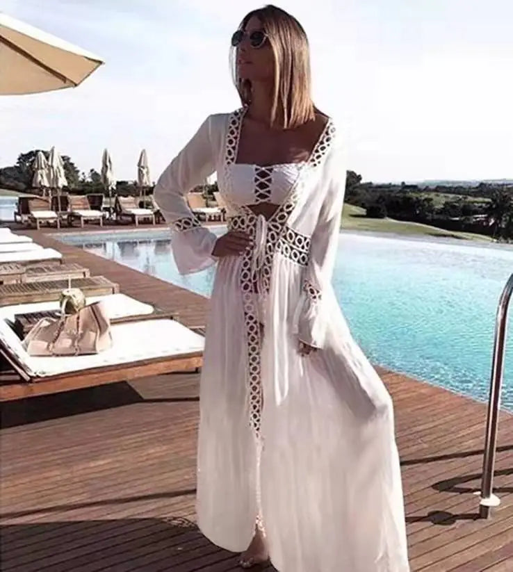 Beach Vacation Bikini Cover-Up Long Loose Dress Cardigan - 888