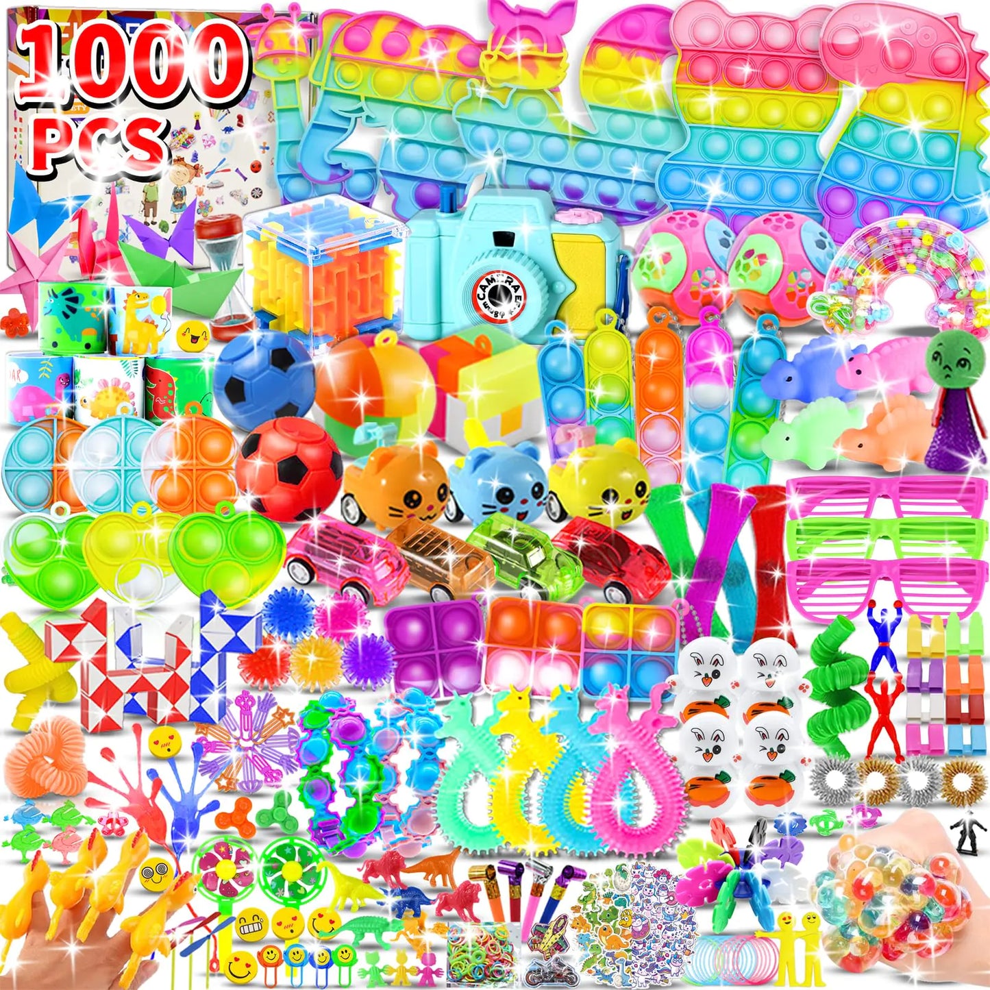 1000pcs Party Favors Goodie Bags for Kids Fidget Toys Pack Stocking Pinata Stuffers Birthday Gifts Classroom Prize Treasure Box Carnival Prizes - US seller