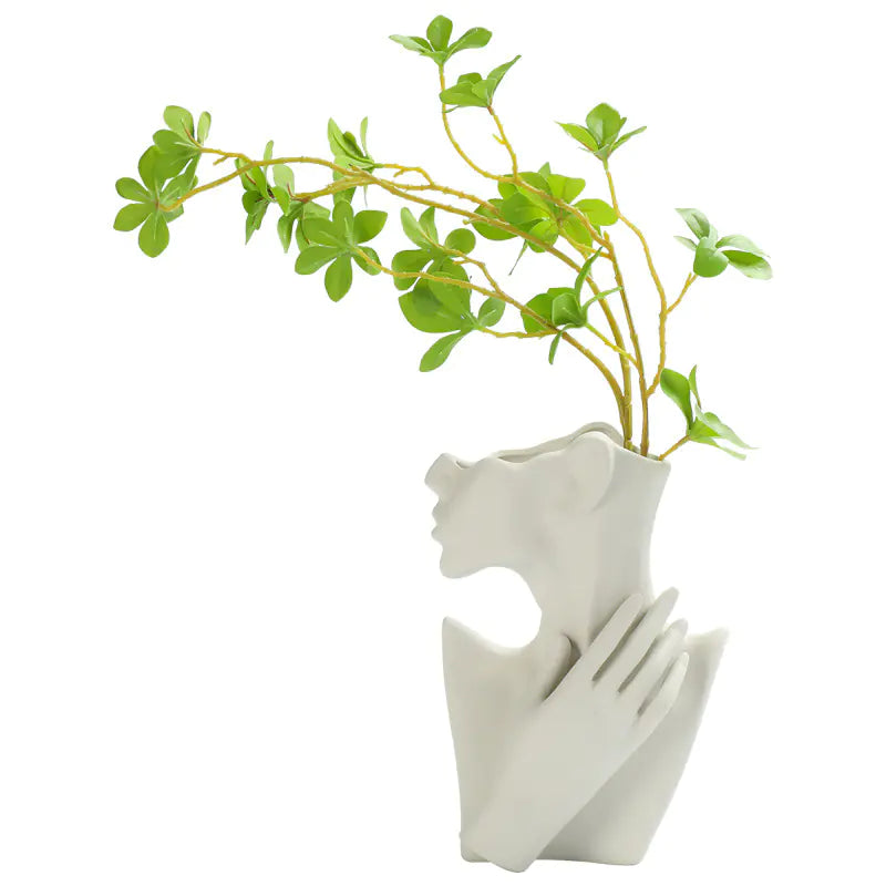 Nordic Style Human Face Creative Ceramic Vase Decor