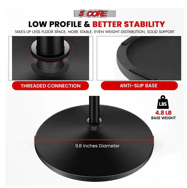 5Core Mic Stand Floor Adjustable Universal Heavy Duty Microphone