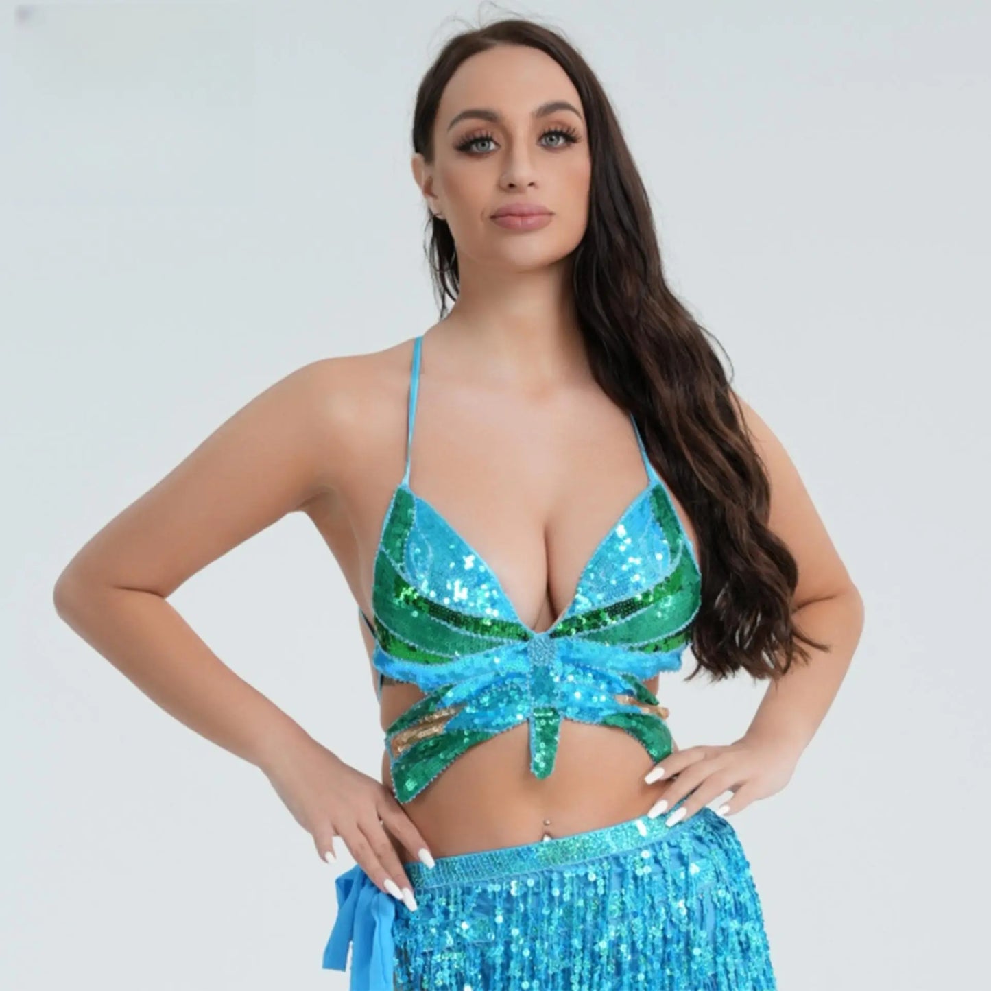 Sequined Butterfly Bra Top - Lingerie