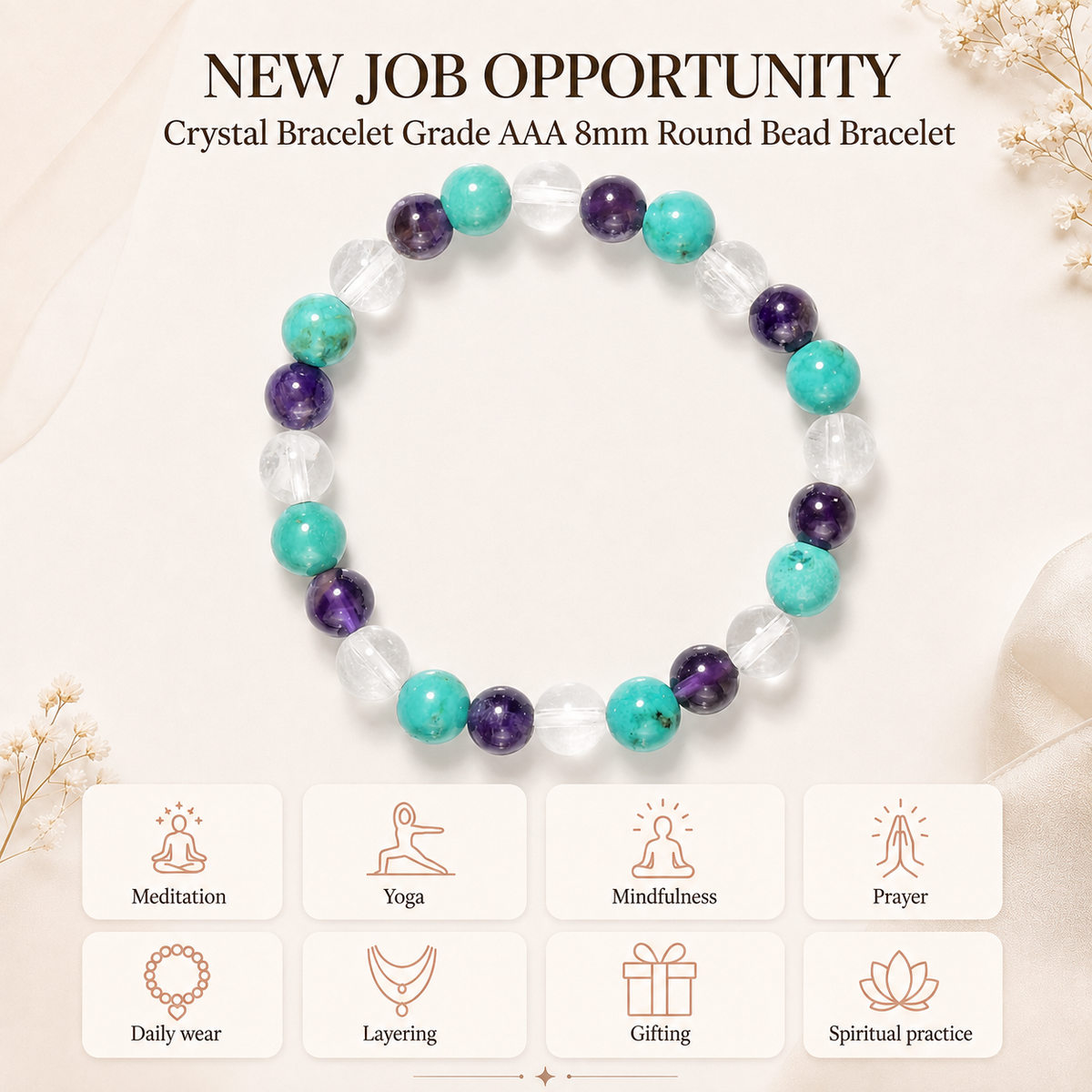 New Job & New Opportunity Bracelet, Gemstone Bracelet.