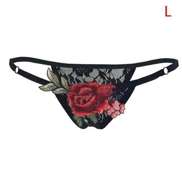 Rose Lace Panties - Floral Design Lingerie