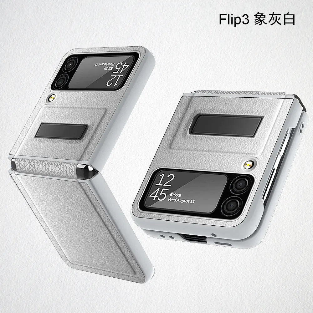 Samsung Galaxy Z Flip 3 Leather Texture Case with Stand
