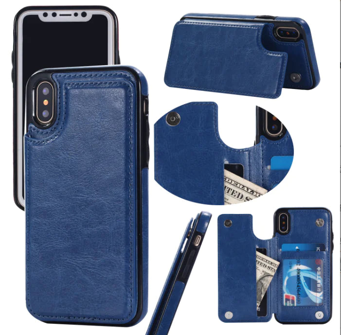 Card Holder Flip Phone Case for iPhone 8 & Samsung S8+