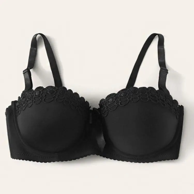 Ultra-thin Black Lace Women's Underwear for Small Breasts - Lingerie
