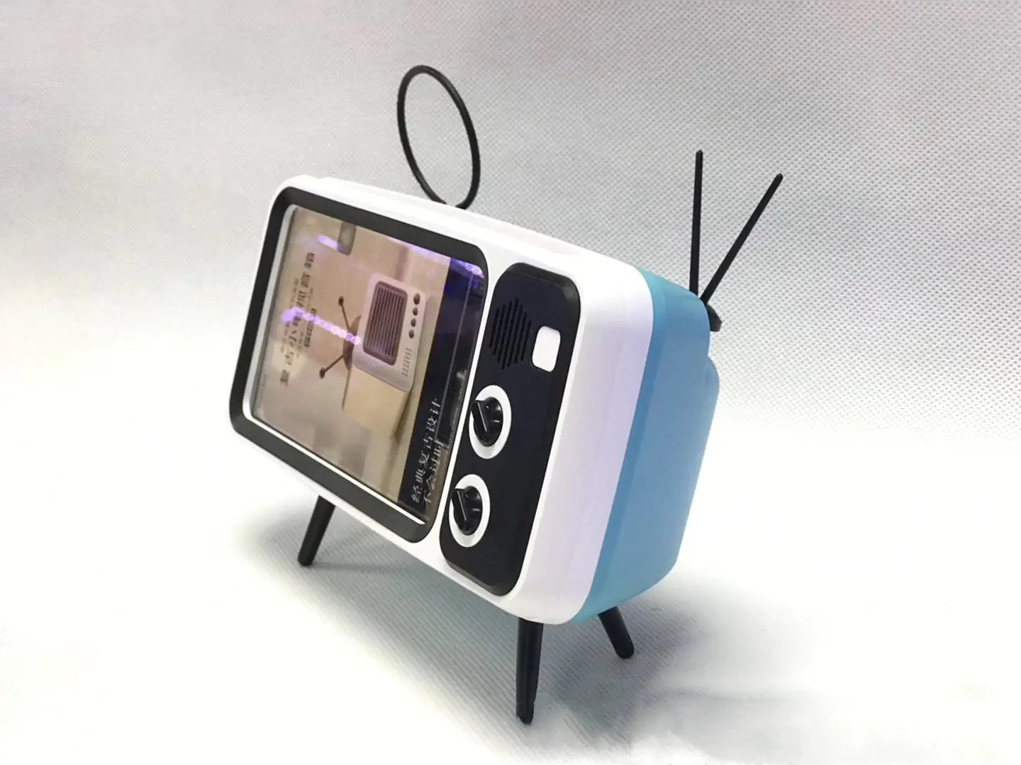 PTH800 Retro TV Phone Stand with Mini Bluetooth Speaker