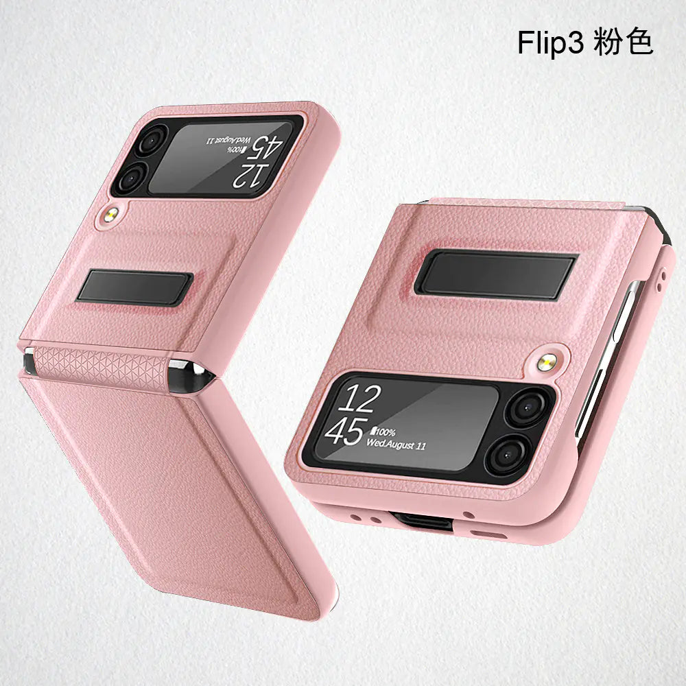 Samsung Galaxy Z Flip 3 Leather Texture Case with Stand