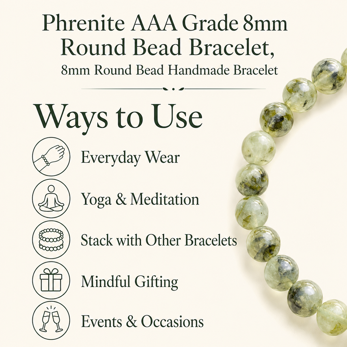 Phrenite Bracelet (Prosperity and Expansion)