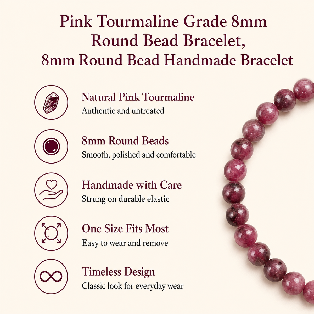 Pink Tourmaline Bracelet (Passion and Selflessness)