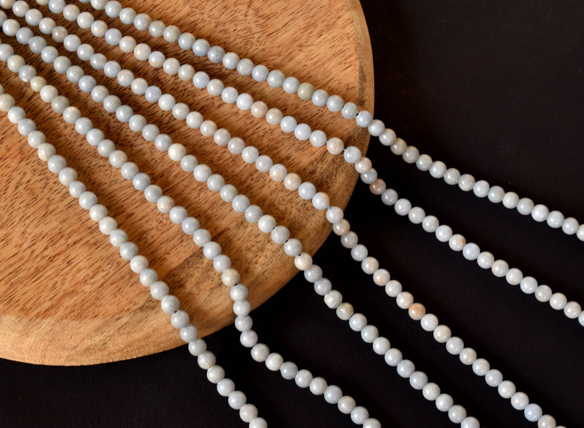 Angelite Beads, Natural Crystal Round Beads 4mm to 12mm