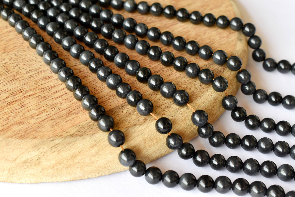Rainbow Black Obsidian Beads, Natural Round Crystal Beads 4mm to 10mm