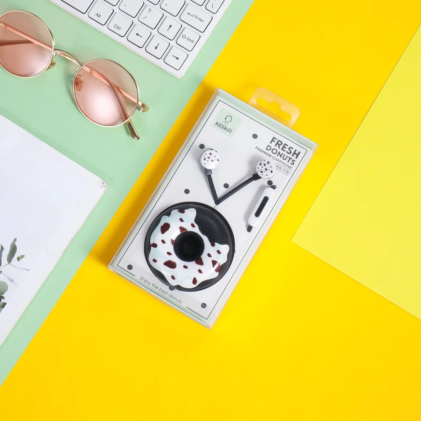 Cute Wired Headphones with Microphone and Storage Box