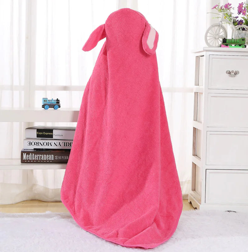 Cartoon Animal Baby Bathrobe and Hooded Towel Set