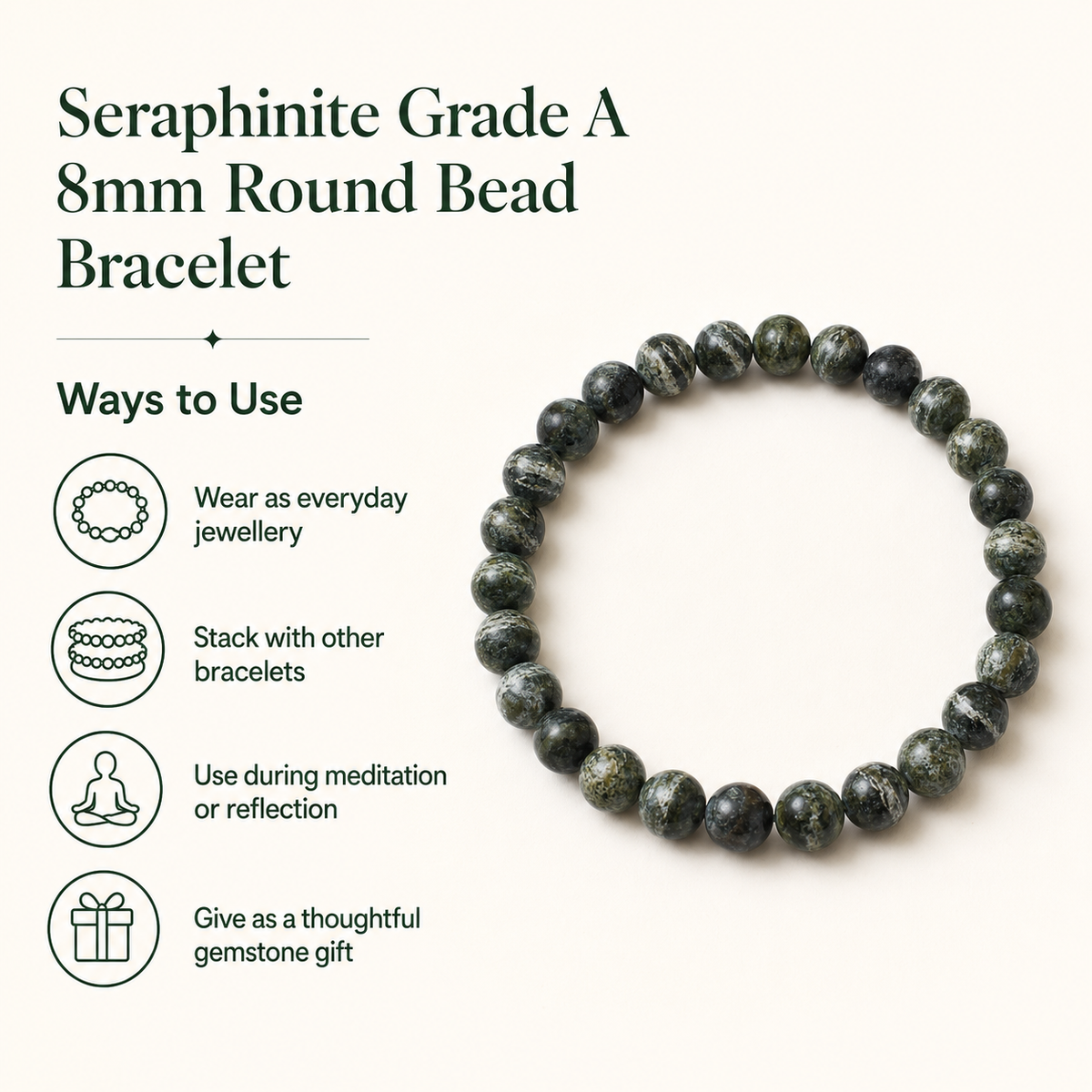Seraphinite Bracelet (Self-Healing and Passion)